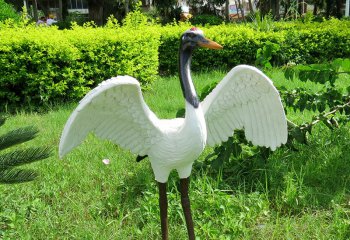 丹頂鶴雕塑-公園玻璃鋼大型景觀裝飾品丹頂鶴雕塑