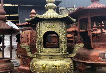 香爐雕塑-道家寺院元寶鼎化寶焚經香爐