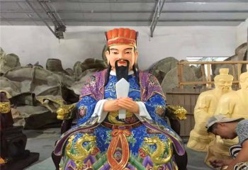 馬王爺雕塑-寺廟庭院創意玻璃鋼彩繪馬王爺雕塑