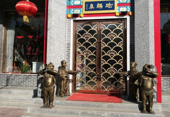 吹奏雕塑-吹嗩吶酒店婚慶門(mén)口景觀(guān)銅雕擺件吹奏雕塑