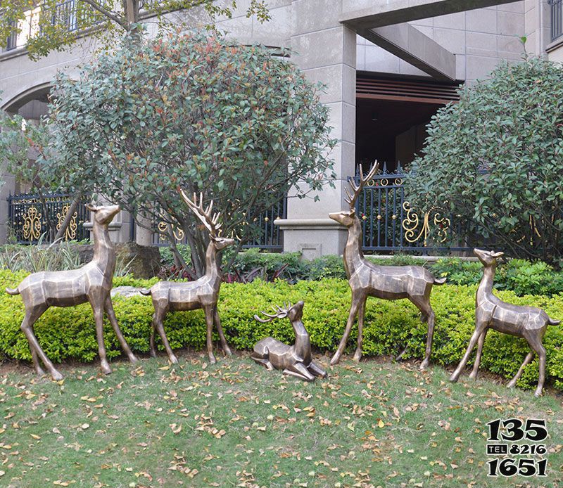 梅花鹿雕塑-別墅小區不銹鋼裝飾品大型動物景觀梅花鹿雕塑