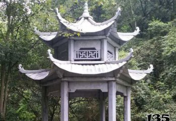 涼亭雕塑-花崗巖雙層鏤空景區(qū)戶(hù)外休閑涼亭