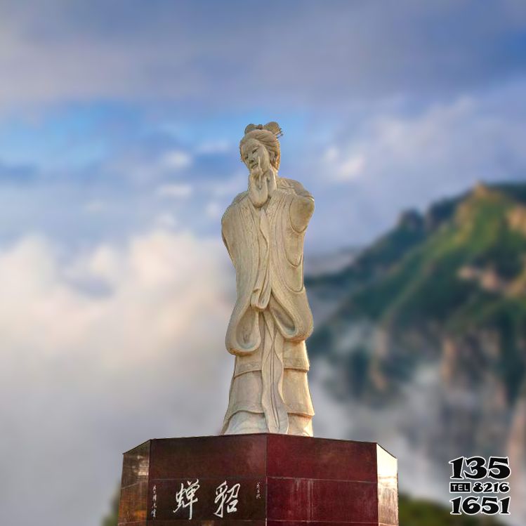 貂蟬雕塑-景區(qū)中國古代四大美女石雕貂蟬雕塑高清圖片