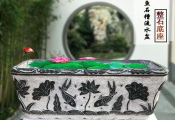 石槽雕塑-別墅庭院石槽魚(yú)缸青石水槽流水養(yǎng)魚(yú)石槽花盆仿古戶(hù)外擺