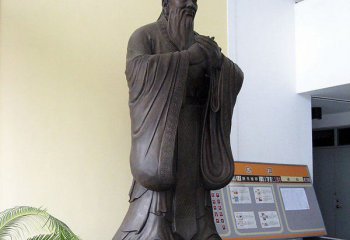 孔子雕塑-學(xué)校銅雕室內(nèi)裝飾品美陳擺件孔子雕塑