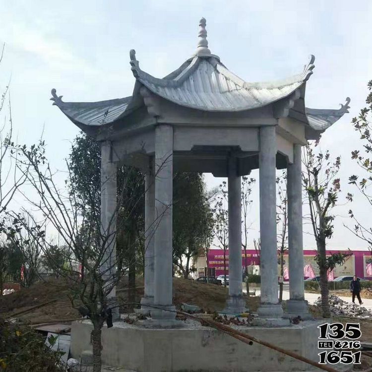 涼亭雕塑-公園廣場(chǎng)擺放仿古建休息涼亭雕塑高清圖片