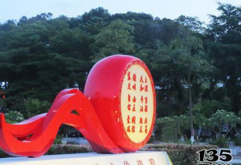 標(biāo)牌雕塑-不銹鋼鼓公園社會主義核心價(jià)值觀標(biāo)語牌雕塑