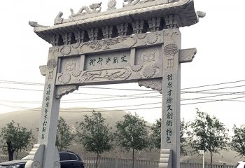 牌坊雕塑-古鎮景區步行街擺放單門牌樓坊石雕