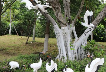 鶴雕塑-公園創(chuàng)意仿真動(dòng)物景觀(guān)鶴雕塑