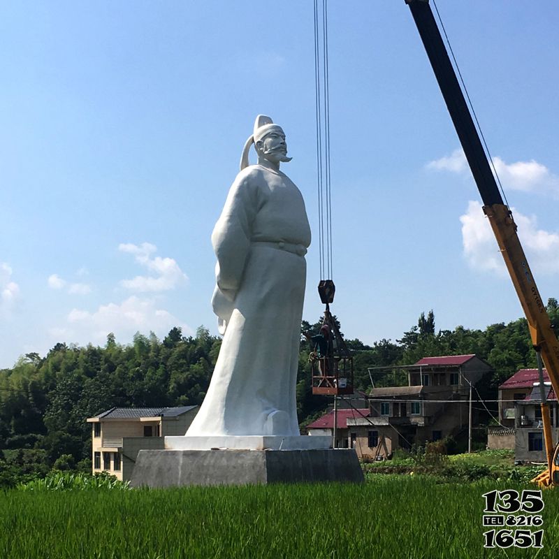 李白石雕像-景區公園大型漢白玉詩仙李白雕塑