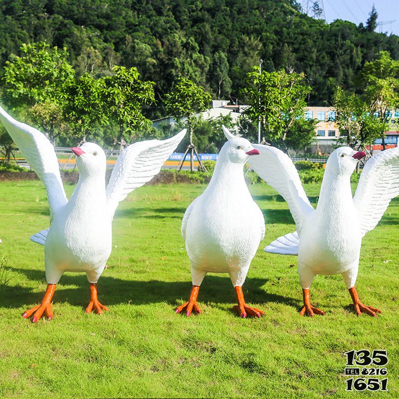 鴿子雕塑-戶(hù)外大型仿真動(dòng)物園林景觀裝飾擺件高清圖片