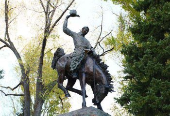 騎馬雕塑-公園銅鑄少數(shù)民族人物景觀(guān)騎馬雕塑