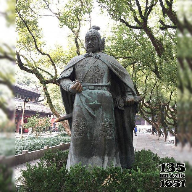 岳飛雕塑-園林景區抗金名將中國古代人物岳飛銅雕像高清圖片