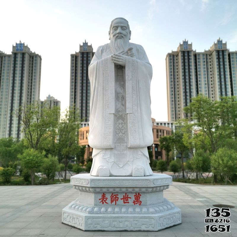 孔子雕塑-萬世師表校園孔子中國(guó)歷史名人古代著名思想家教育家雕塑高清圖片