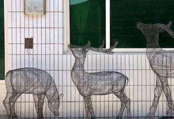 梅花鹿雕塑-公園大型景觀不銹鋼鏤空梅花鹿雕塑