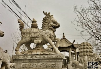 貔貅雕塑-石雕庭院廣場(chǎng)大型戶(hù)外動(dòng)物景觀(guān)神獸貔貅雕塑