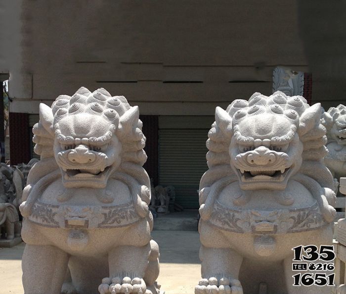 獅子雕塑-庭院寺廟創(chuàng)意獅子雕塑漢白玉石雕獅子雕塑高清圖片