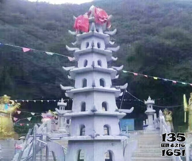 佛塔雕塑-園林景觀(guān)大理石寶塔石雕高清圖片