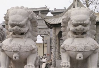 獅子雕塑-石雕大型青石頭石獅子一對(duì)看門獅子雕塑