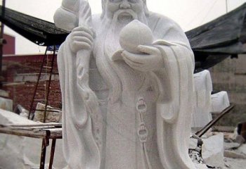 福祿壽雕塑-大理石石雕老壽星戶外廣場福祿壽雕塑