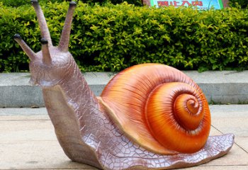 蝸牛雕塑-公園擺放的一只玻璃鋼彩繪蝸牛雕塑