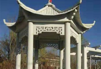 涼亭雕塑-小區(qū)花園戶(hù)外擺放六角仿古建休閑涼亭雕塑