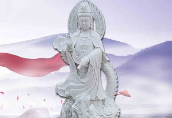 觀音菩薩雕塑-景區(qū)漢白玉石雕大型觀音菩薩雕塑