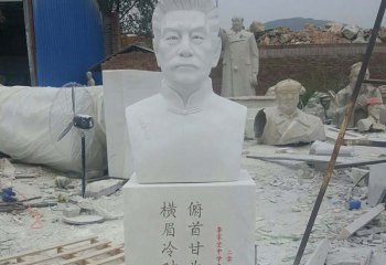 魯迅雕塑-校園名人漢白玉石雕魯迅雕塑