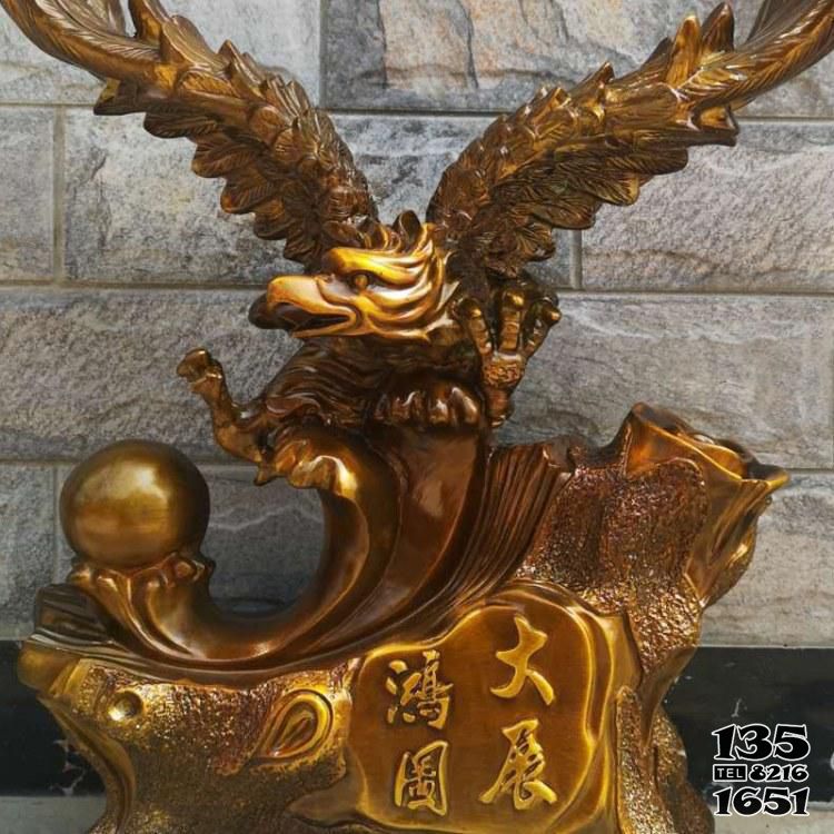 老鷹雕塑-商場(chǎng)擺件大展宏圖銅雕老鷹雕塑高清圖片