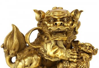 獅子雕塑-不銹鋼噴金鎏金創(chuàng)意室內(nèi)獅子雕塑