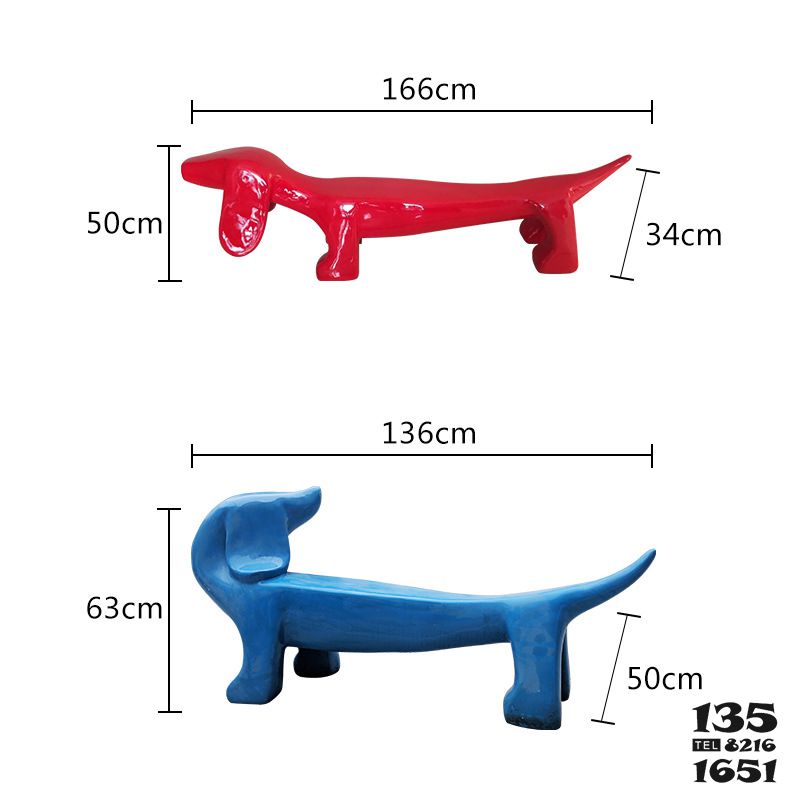 凳子雕塑-玻璃鋼卡通動物雕塑長條狗凳回頭狗花插擺件商場酒店裝飾高清圖片