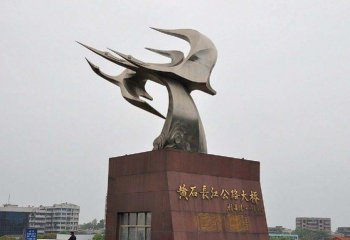 海浪浪花雕塑-城市街道不銹鋼抽象海浪浪花雕塑