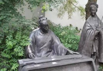 管道升與趙孟頫雕塑-元代著名的女書法家管道升與趙孟頫夫婦雕像