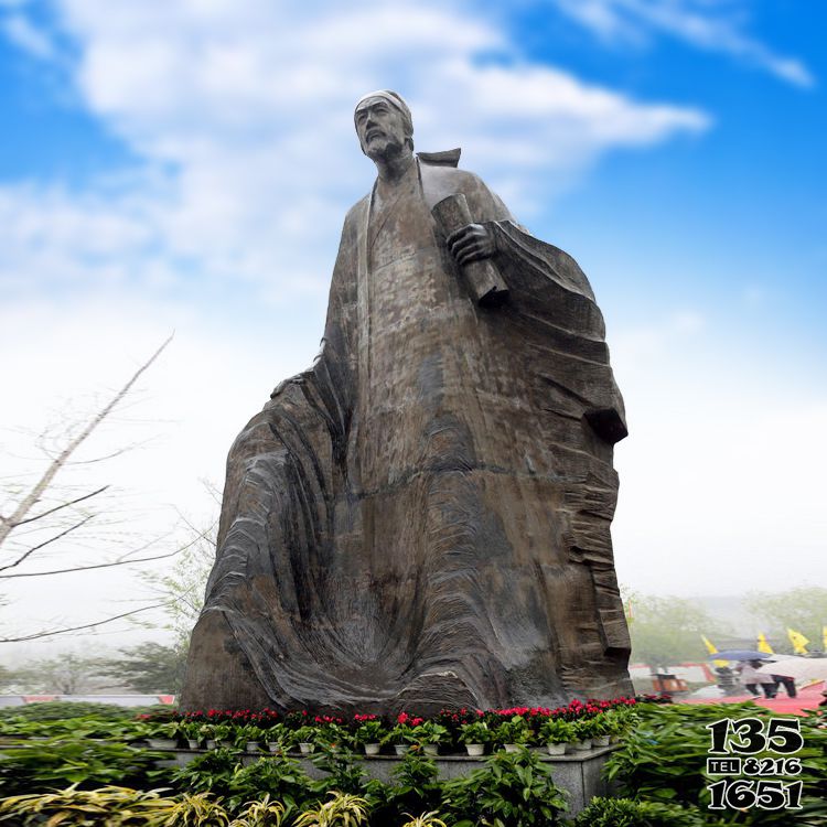 杜甫雕塑-大型景區(qū)景點歷史名人浮雕杜甫青石雕塑像