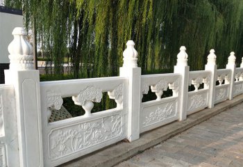 欄桿欄板雕塑-小區(qū)景觀(guān)河道漢白玉鏤空欄板雕塑