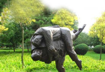 摔跤雕塑-摔跤運動公園人物景觀雕塑擺件