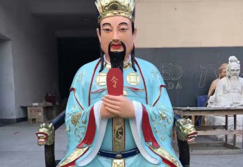 三官雕塑-戶外景區(qū)玻璃鋼樹(shù)脂神佛供奉三官雕塑