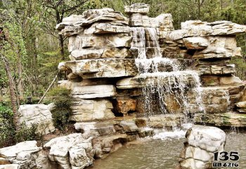 假山雕塑-公園湖水千層石造型假山景觀(guān)雕塑