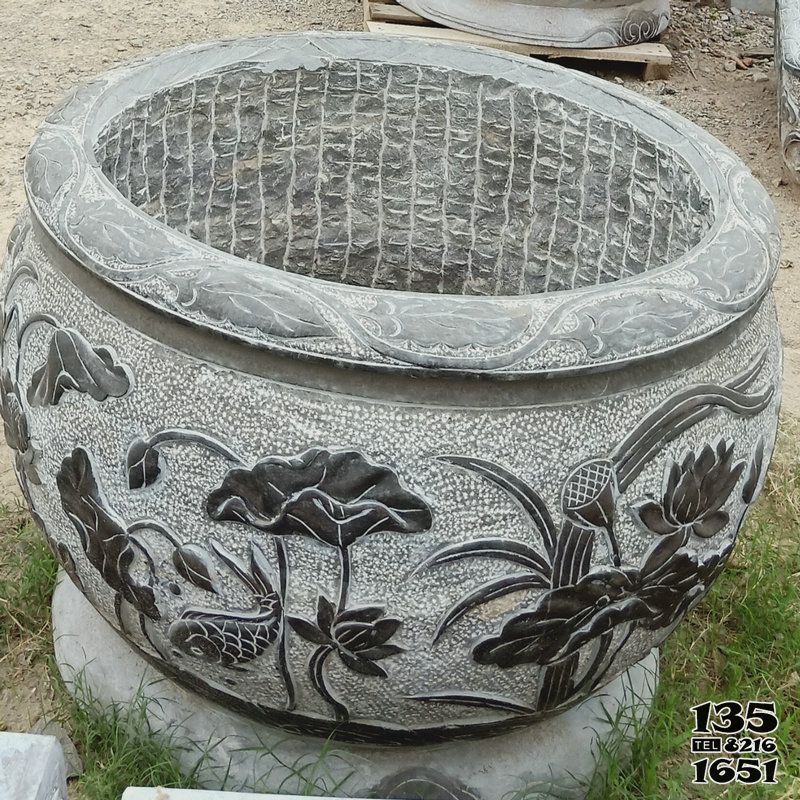 花盆雕塑-庭院寺廟大型景觀裝飾品花盆雕塑高清圖片