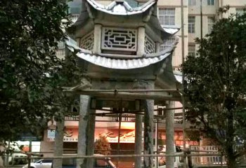 涼亭雕塑-小區(qū)花園大理石仿古雙頂涼亭裝飾擺件