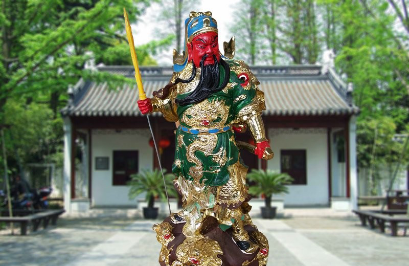 玻璃鋼彩繪關(guān)公-玻璃鋼彩繪關(guān)公武財(cái)神雕塑