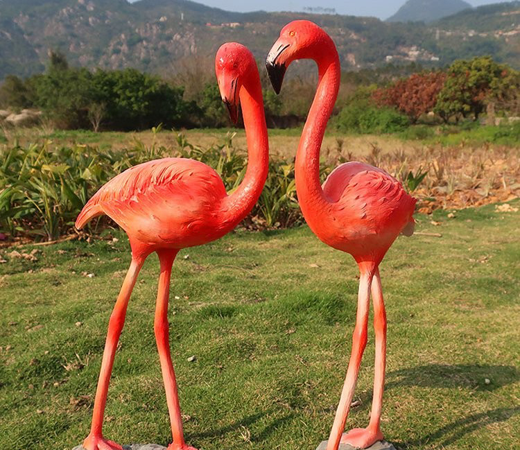 玻璃鋼仿真火烈鳥-玻璃鋼仿真火烈鳥公園動物雕塑高清圖片