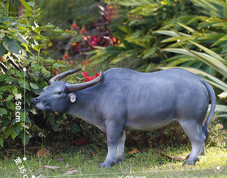 玻璃鋼仿真水牛雕塑-玻璃鋼仿真水牛雕塑公園動物雕塑