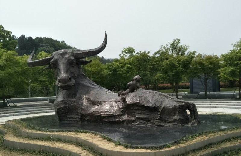 公園牧童牛銅雕-公園牧童牛銅雕