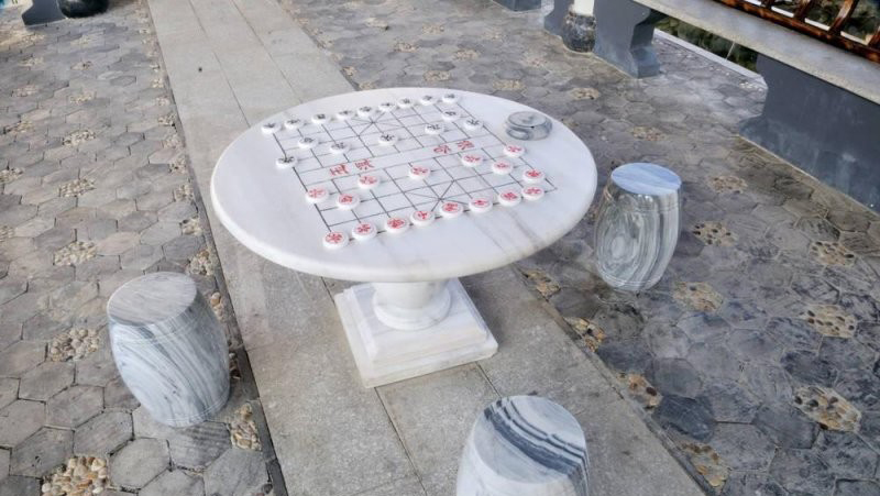 公園石雕象棋盤圓桌凳-石雕象棋盤圓桌凳