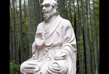 石雕達(dá)摩古代名人雕塑-石雕古代人物達(dá)摩雕塑