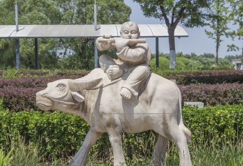 石雕牧童牛-石雕牧童牛公園雕塑