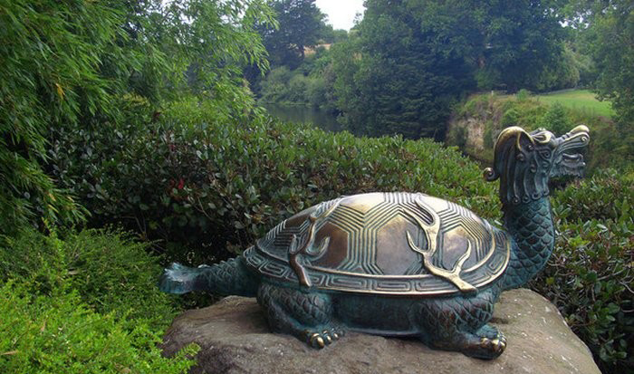 青銅龍龜古代神獸雕塑-銅雕龍龜招財神獸高清圖片