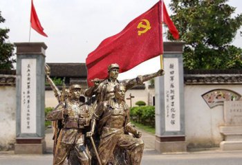 景區(qū)八路軍沖鋒銅雕-經(jīng)濟區(qū)八路軍銅雕 八路軍沖鋒銅雕